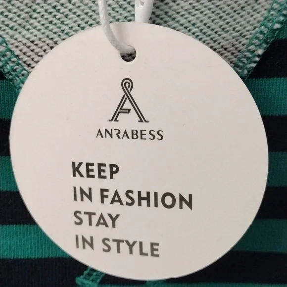 Anrabes Oversized Striped Sweatshirt Color Block, Size M - Picture 7 of 9